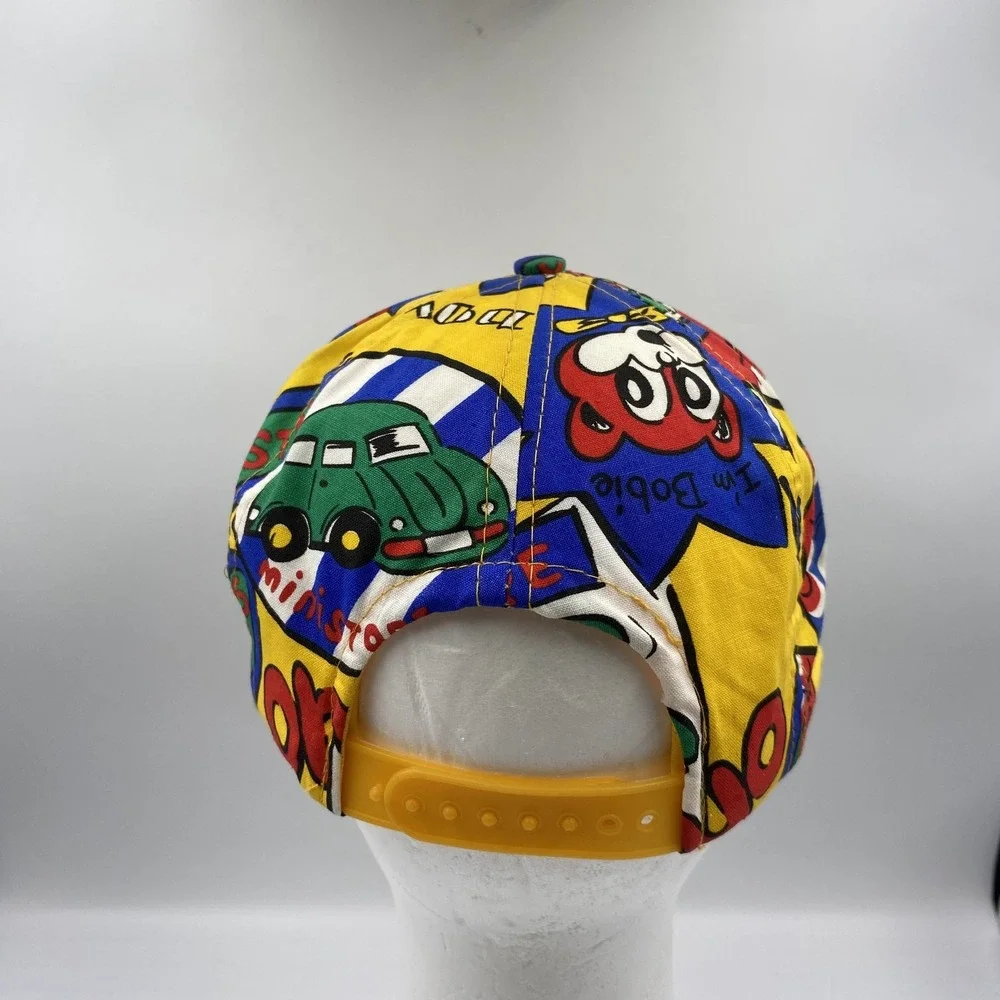 Vintage Ministerrn Hat Cap Snap‎ Back Boys Colorful Cartoon Graphics 90s Youth